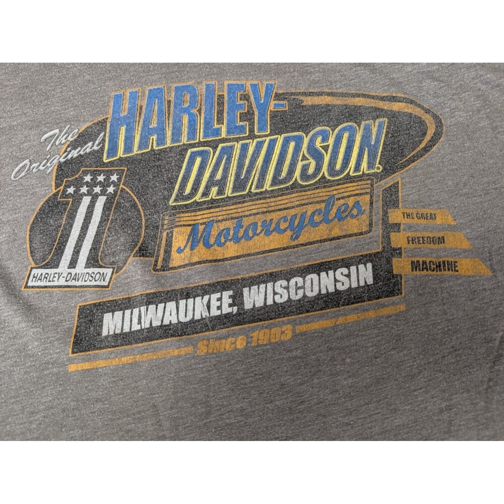Vintage 90s Harley-Davidson Motorcycle T-Shirt 2XL Made USA Milwaukee Freedom